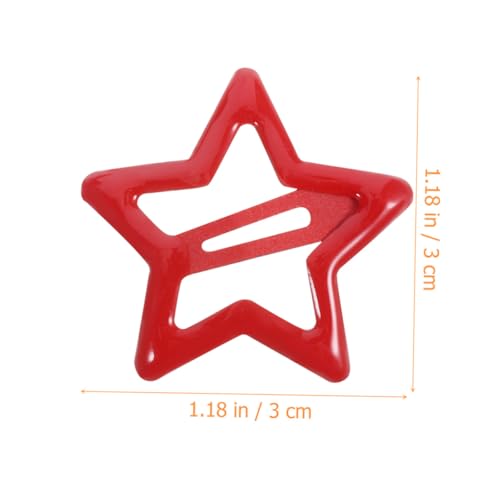 HEALEEP 20 Stück Teiliges Stern haarspangen Metall Snap Haarklammern für Mädchen und Frauen Niedliche Bunte Haarklammern Rot Kreative Stirnfransen Clips Vielseitiges Haarschmuckzubehör von HEALEEP