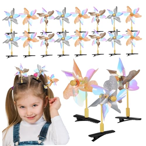 HEALEEP 20 Stück Windmühlen Haarnadeln Haarspangen Für Frauen Geformte Haarspangen Pailletten Mädchen Haar Accessoires Pailletten Haarnadeln Damen Windmühlen Zufällige Farbe von HEALEEP