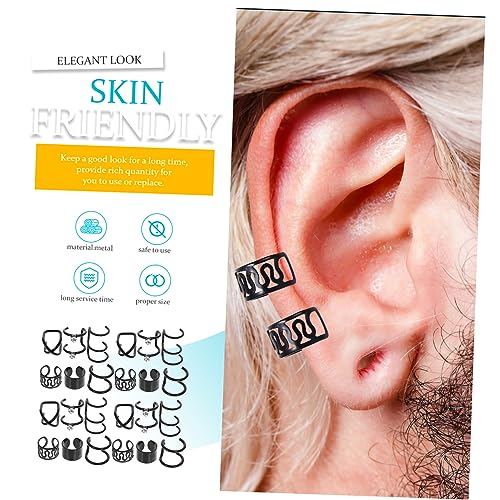 HEALEEP 24 Stck Teiliges Ohrklemmen Damen Non Piercing Ohrclips Dekorative Ear Schmuck für Haare und Zöpfe Ohrmanschetten Sicher und Vielseitig für Party und Alltag von HEALEEP