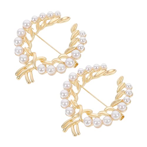 HEALEEP 2stücke Perlenbrosche Retro Zarte Brustnadel Corsage Dekorative Damen Kleidung Zubehör Pullover Corsage Vintage Brustnadel Accessoires Für Kleidung von HEALEEP