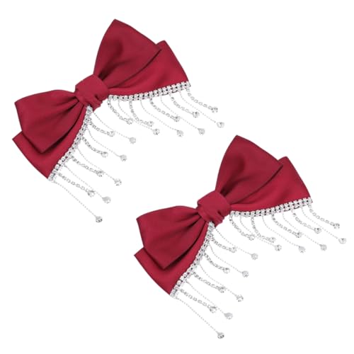 HEALEEP 2Stücke Roter Bogen Haarspange Haarnadel Hochwertigem Material für Dünnes Haar Haarverzierung für Frauen und Hochzeiten von HEALEEP