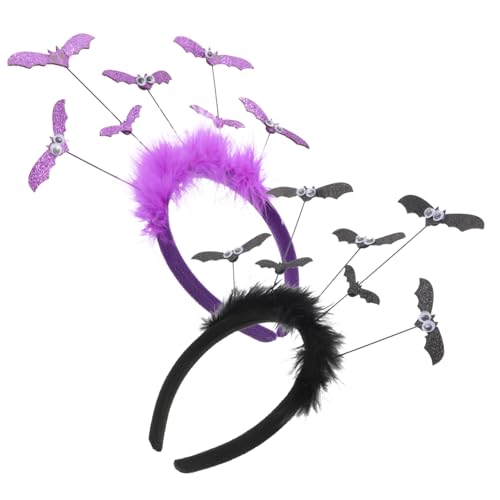 HEALEEP 2stücke Fledermaus Haarreif Adorables Halloween Kopfschmuck Für Cosplay Und Partys Schwarz Purpur Für Junge Mädchen Und Erwachsene Kostümzubehör Für Festlichkeiten Und Feiertage von HEALEEP