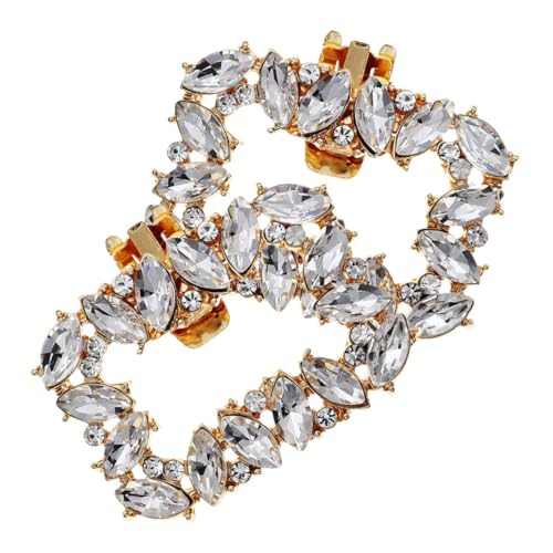 HEALEEP 2stücke Silberne Strass-schuhclips Abnehmbar Schuhzubehör Für Damen-high-heels Hochzeits-schuhclips Mit Blumen-design Schuhschnallendekor von HEALEEP