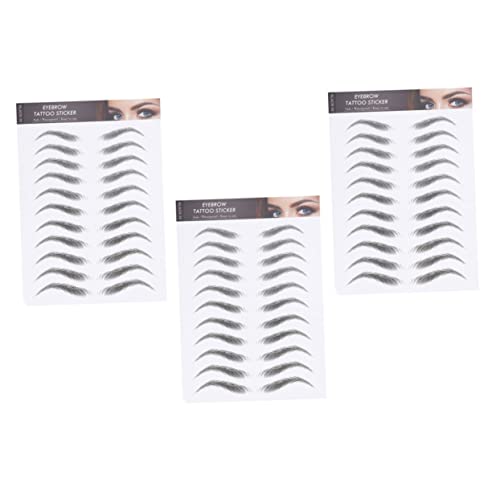 HEALEEP 3 Blätter Wasserfeste Augenbrauen Aufkleber Imitation Eyebrow Transfer Stickers für Natürlich Volle Langlebige Augenbrauen Frei von Kleber Einfache Anwendung für Temporäre Tattoos von HEALEEP