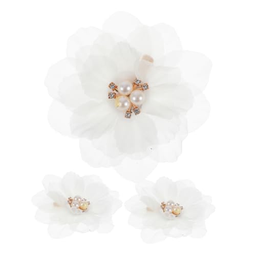 HEALEEP 3 Stück Blumen Haarspangen für Mädchen Set mit Perlen Haarschmuck für Partys Geburtstage und Feiertage Dekorative Haarclips von HEALEEP