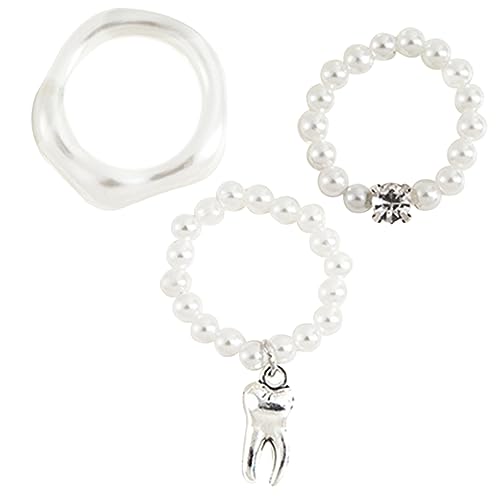 HEALEEP 3 Stück Elastische Perlenringe für Damen Chic und Fingeraccessoires für Kombinieren oder Alleine Tragen HEALEEP 3 Stück Elastische Perlenringe für Damen Chic und Fingeraccessoires für Kombinieren oder Alleine Tragen von HEALEEP