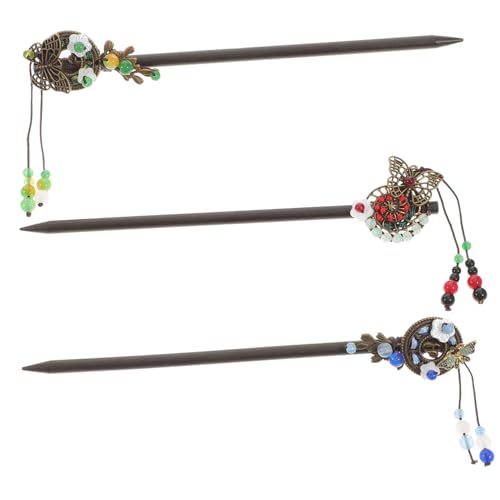 HEALEEP 3 Stück Ethnische Haarnadeln Retro Haarstäbchen aus Handgefertigt Langlebig Eleganter Haarschmuck für Damen Passend für Lange Haare und Outdoor Accessoires von HEALEEP
