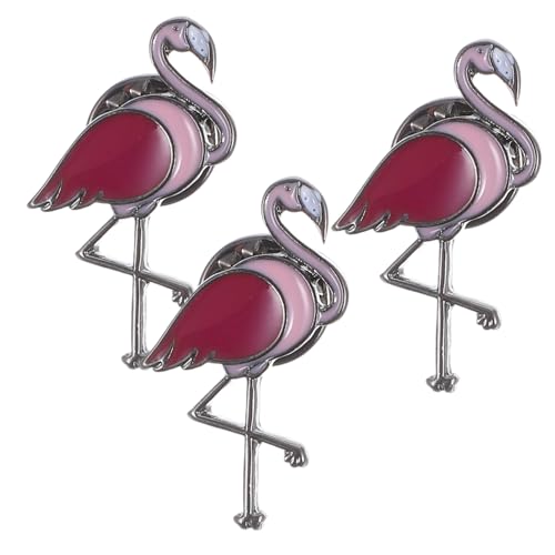 HEALEEP 3 Stück Flamingo Brosche Set Anstecknadel Robustem Legierungsmaterial für Frauen Vielseitig Kombinierbar für Kleidung Schals und Hüte von HEALEEP