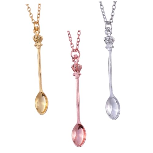 HEALEEP 3 Stück Teiliges Damen Halskette mit und Löffelanhänger Clavicle Chain in Gold Silber Roségold Vielseitiger Schmuck für Hochzeit Party und Alltag HEALEEP 3 Stück Teiliges Damen Halskette mit und Löffelanhänger Clavicle Chain in Gold Silber Roségold Vielseitiger Schmuck für Hochzeit Party und Alltag von HEALEEP