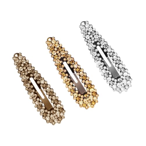 HEALEEP 3 Stück Teiliges Haarklammer Modische Strass Haarspangen für Damen und Mädchen Langlebige Bobby Pins Zufällige Farben Eleganter Haarschmuck für Alltag und Zufällige Farbe von HEALEEP