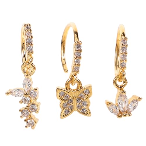 HEALEEP 3 Stück Teiliges Nasenpiercing Schmuck mit Schmetterling und Perle Nasenringe in Verschiedenen Eleganter Nasenschmuck für Damen und Besondere Anlässe von HEALEEP