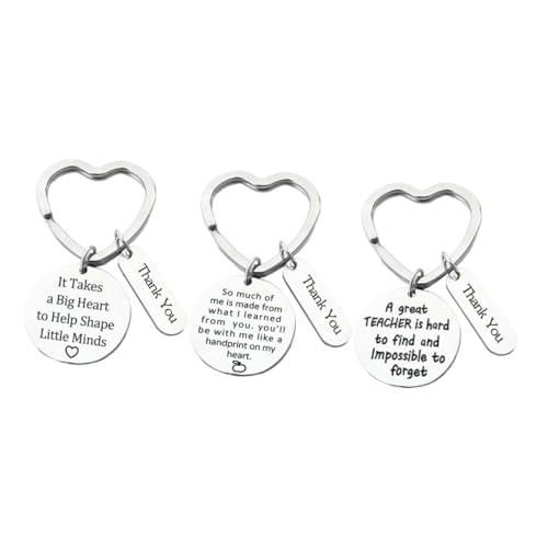 HEALEEP 3 Stück Teiliges Schlüsselanhänger Set mit Gravur Stilvolles für Lehrer für Abschlussfeiern und Besondere Anlässe von HEALEEP