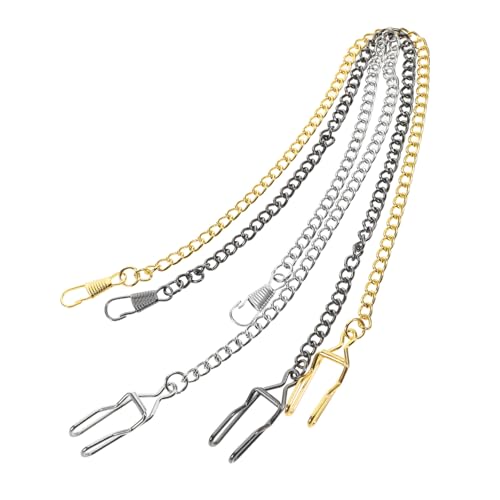 HEALEEP 3 Stück Teiliges Vintage Metall Legierung Taschenuhr Kette Verbindungskette für Verschiedene Taschenuhren Passend Dekoration für Männer und Frauen Schwarz Silber und Gold von HEALEEP