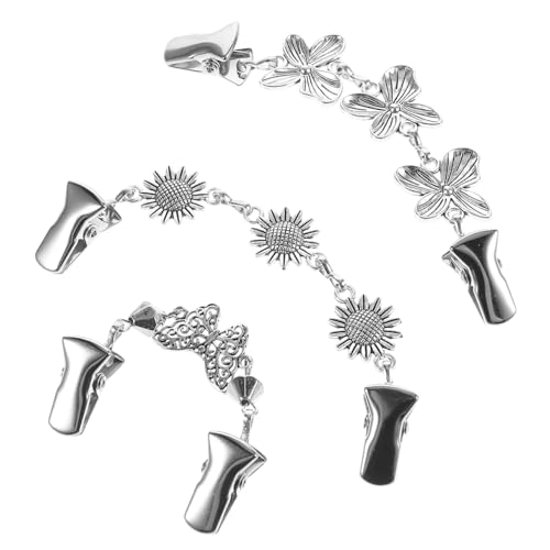 HEALEEP 3 Stück Teiliges Vintage Strickjacken Clips aus Stilvolle Schmetterlingsbroschen Dekorative Pullover Clips für Damen Vielseitige zum Fixieren von Offenen Strickjacken von HEALEEP