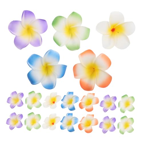 HEALEEP 30 Stück Teiliges Plumeria Haarschmuck Künstliche Hawaii Blumen Haarspangen Große Bunte Blütenclips mit Festem Leichter Sommer Strand und Party Accessoire für Damen von HEALEEP