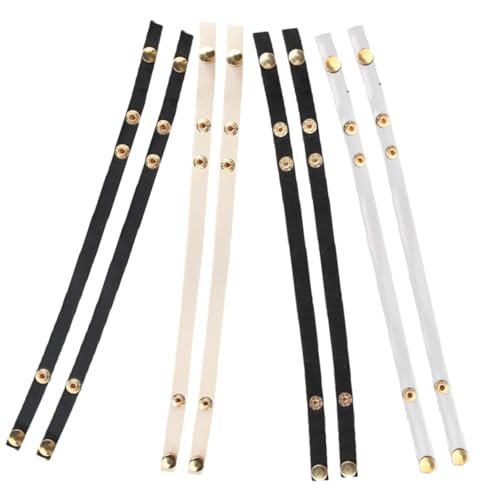 HEALEEP 4 Paare Damen Schuhriemen mit Druckknopf Abnehmbare Verstellbare Fersenriemen in Transparent Mattiert Schwarz und Schwarz Passend für High Heels und Pumps Rutschfester Halt und von HEALEEP