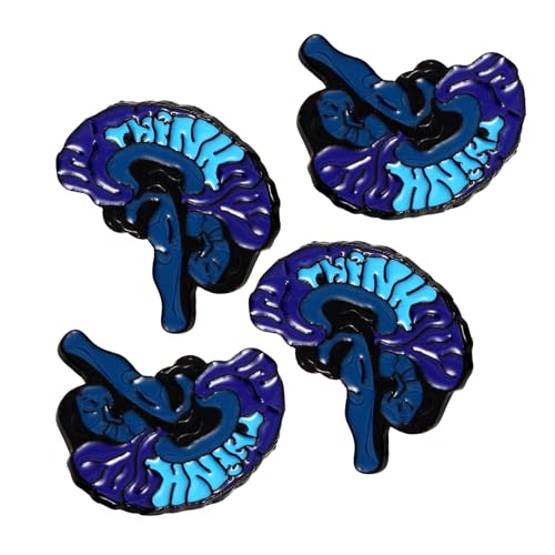 HEALEEP 4stücke Cartoon-brosche Gehirn-form Damen-brustnadel Legierung-kleidernadel Hut-dekoration Cartoon-corsage von HEALEEP
