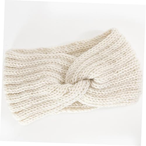 HEALEEP 4 Stück Teiliges Gestricktes Stirnband mit Kreuzmuster Elastisches Warmes Haarband für Damen und Mädchen Modischer Kopfschmuck in Schwarz Beige Kamel für Winter und Sport von HEALEEP