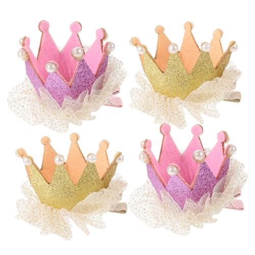 HEALEEP 4 Stück Teiliges Haarspangen Krone Haarschmuck Leichte Langlebige Haarklammern für Mädchen Handgefertigt Modisch für Partys und Festivals Geschenk für Junge Zufällige Farbe von HEALEEP