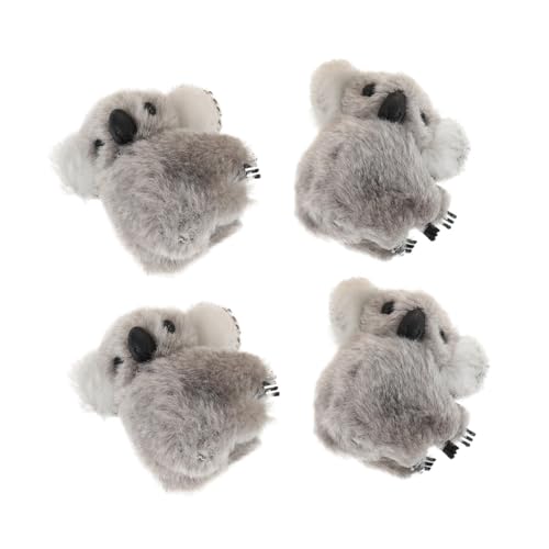 HEALEEP 4 Stück Teiliges Plüsch Koala Haarclip für Mädchen Weiche Haarklammern Niedliche Kopfbedeckung Bequem und Einfach zu Tragen für Partys Schule und Alltag Kawaii Accessoires von HEALEEP