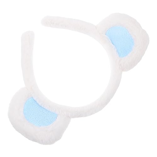 HEALEEP 4 Stück Teiliges Stirnband mit Bärenohren Flauschige Haarbänder für Partys Cosplay Festivals Niedliches Cartoon Design Weiß Blau Geschenkidee für und Teenager von HEALEEP