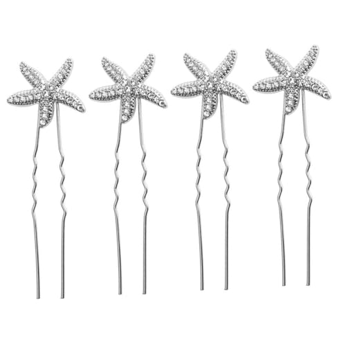 HEALEEP 4 Stück Teiliges Strand Hochzeit Braut Haarnadeln Sternförmig Elegante Haarspangen für Frauen Party Festival Zubehör von HEALEEP
