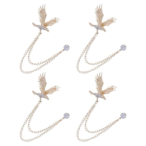 HEALEEP 4 Stück Teiliges Vintage Brosche mit Strass und Quasten Legierung Anstecknadeln für Herren Anzug Hochzeit Party Vielseitiges Schmuck accessoire für Männer und Frauen von HEALEEP
