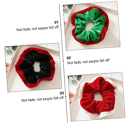 HEALEEP 4 Stück Weihnachts Haarringe Kopfschmuck Mädchen Und Damen Accessoires Haargummis Dutt Weihnachtsbedarf Haarringe Pferdeschwanzhalter Schwarz von HEALEEP