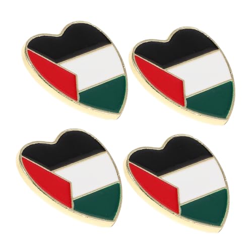HEALEEP 4stücke Palästina-flaggen-anstecker Nationalflagge Brosche Palästina-flagge Anstecknadeln Schal-clip Strickjacken-clip Palästinensisches Abzeichen Für Kleidung von HEALEEP