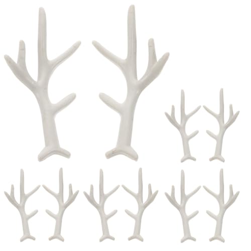 HEALEEP 5 Paare Beflockte Weiße Geweih Kopfbedeckung DIY Haarschmuck Zubehör Langlebiges Material Einfach Zu Basteln Für Weihnachtskostüme Und Karneval von HEALEEP
