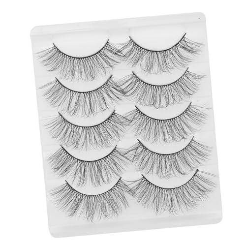 HEALEEP 5 Paare Kunstfasern Wimpern Natürliche Fake Lashes Weiche Volumen Wimpernverlängerung für Frauen Alltag Hochzeit Fotoshooting von HEALEEP