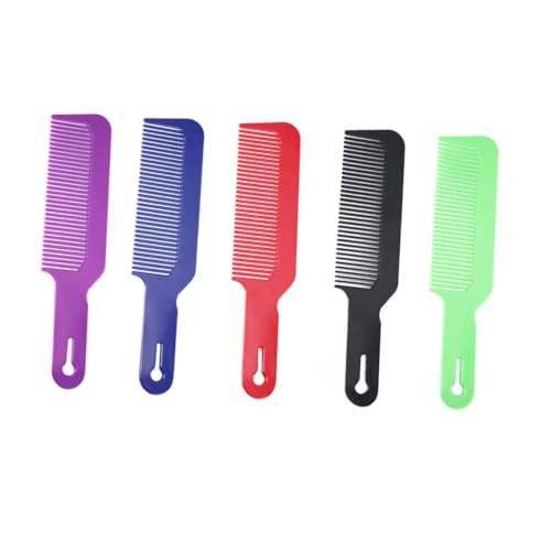 HEALEEP 5 Stück Teiliges Friseur haarkamm Bruchsicherem Kunststoff Handlicher Stylingkamm mit Glatten Kanten für Herren für Slicked back Kurzhaarfrisuren Tragbar und Hautschonend von HEALEEP