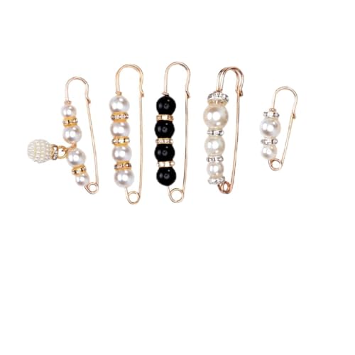 HEALEEP 5 Stück Teiliges Set Dekorativer Perlenbroschen für Damen Multifunktionale Anstecknadeln für Kleidung Schals und Cardigans Accessoires für Jede Gelegenheit von HEALEEP