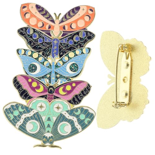 HEALEEP 5stücke Schmetterlings-emaille-anstecknadeln Broschenset Retro Reverspins Für Frauen Schmetterlingsbroschen Aus Legierung Für Hemden Hüte Taschen von HEALEEP