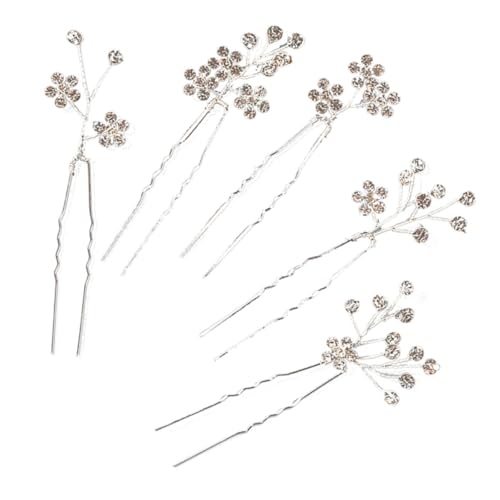 HEALEEP 5 Stück Teiliges U förmige Strass Haarnadeln Blumenform Hochzeit Haarschmuck für Braut Brautjungfern Damen Eleganter Kopfschmuck für Besondere Anlässe von HEALEEP