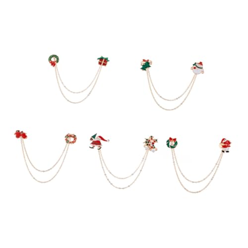 HEALEEP 5 Stück Weihnachtsmann Brosche Weihnachtsdeko Anstecknadel Brustnadel Weihnachtsdeko Weihnachtsnadeln Und Broschen Für Damen Anstecknadeln Und Broschen Weihnachtsbrosche von HEALEEP