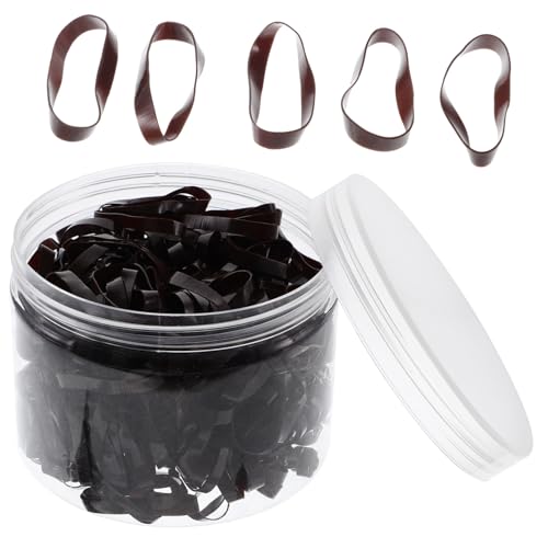HEALEEP 500 Stück Kleine Elastische Haargummis Hochdehnbar Schonend für Dickes Haar Vielseitige Haarschleifen für Mädchen Langlebige Braune Einweg haarbänder zum Flechten und Styling von HEALEEP