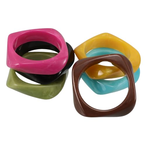 HEALEEP 6 Stück Retro Armreifen für Damen und Herren Chunky Vintage Geometrische Armbänder Sechs Farben Stilvolle Quadratische für Festivals Party und Alltag HEALEEP 6 Stück Retro Armreifen für Damen und Herren Chunky Vintage Geometrische Armbänder Sechs Farben Stilvolle Quadratische für Festivals Party und Alltag von HEALEEP