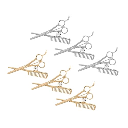 HEALEEP 6 Stück Scherenkamm Brosche Funkelnde Haarschmuck Anstecknadeln Für Friseure Damen Brosche Kleidungsnadeln Dekorative Anstecknadel Herrenschmuck von HEALEEP