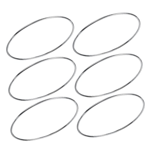 HEALEEP 6 Stück Silberne Armreifen Damen Dünne Schlichte Bangles für Frauen Schmuckstücke für als zu Geburtstag oder Feiertagen von HEALEEP