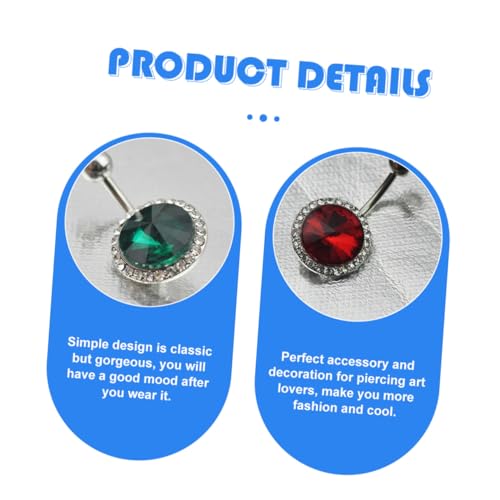 HEALEEP 6 Stück Teiliges Bauchnabelpiercing mit Strahlenden Kristallen Robuster Kupferlegierung Hautfreundlich Glänzend Poliert Farbenfrohe Dekorative Piercing Schmuck für Damen und von HEALEEP