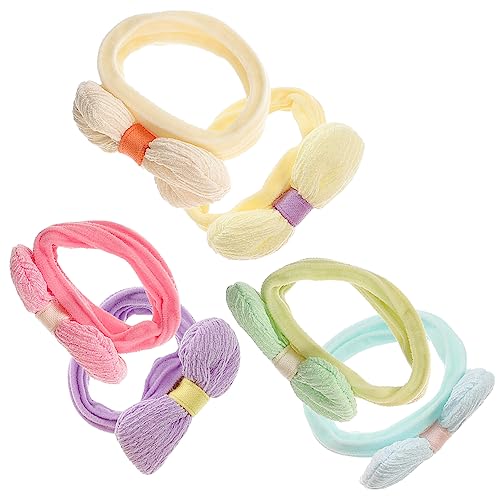HEALEEP 6 Stück Haargummis Für Mädchen Elastische Pferdeschwanzhalter Mit Schleifen Weich Und Hautfreundlich Für Babys Und Kleinkinder Bunte Haaraccessoires von HEALEEP