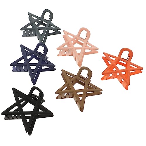 HEALEEP 6 Stück Teiliges Große Stern Haarspangen für Dickes Haar Matte Haarklammern mit Rutschfesten Zähnen Vielseitiger Haarschmuck für Frauen Jeden Alters bei Alltag Party und Sport von HEALEEP