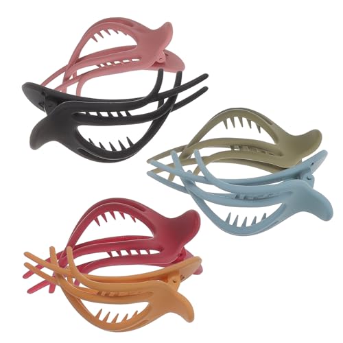 HEALEEP 6 Stück Teiliges Haarklammern für Dünnes Haar Matte Bunte Kunststoff Haarspangen Starke Haarkralle Rutschfestes Styling Zubehör für Damen Langlebig und Formstabil von HEALEEP