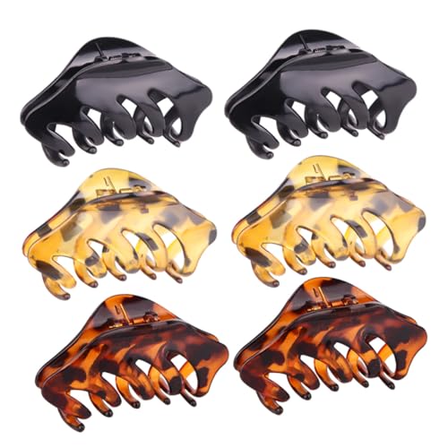 HEALEEP 6 Stück Teiliges Kunststoff Haarklammern Rutschfest Langlebig für Damen und Mädchen Geeignet für Dickes und Dünnes Haar zum Frisieren Beim Waschen und Kochen Bunte Haarclips von HEALEEP