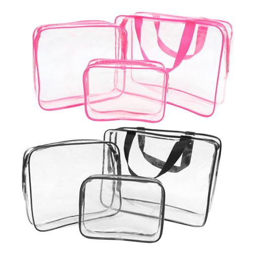 HEALEEP 6 Stück Teiliges Transparente Kosmetiktaschen aus Wasserfestem PVC Vielseitige Reise Organizer für Make up Toilettenartikel und Alltagsgegenstände Verschiedene Tragbar und von HEALEEP