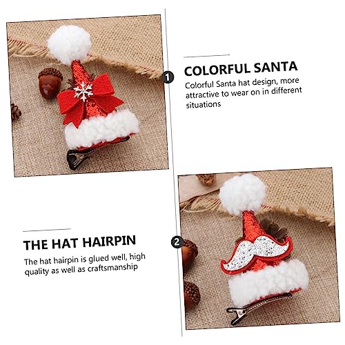 HEALEEP 6 Stück Weihnachtskarten Haarschmuck Für Die Feiertage Haarspange Weihnachtsmütze Schwarze Schleife Hochzeitskopfschmuck Weihnachtshaarspangen Damen von HEALEEP