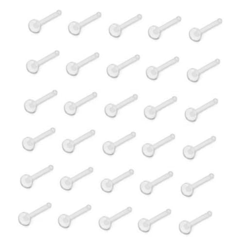 HEALEEP 60 Stück Medizinische Unsichtbare Nasenringe Aus Kunststoff Klarer Nasenstecker Für Männer Und Frauen Für Alltag von HEALEEP