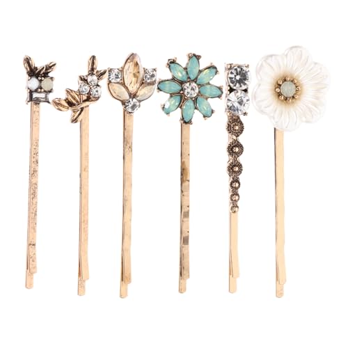HEALEEP 6 Stück Süße Blumen Haarspangen für Vintage Haarnadeln Dekorative Haar Accessoires für Partys und Alltag Antike Blumen Clips für Mädchen Robust und Elegant von HEALEEP