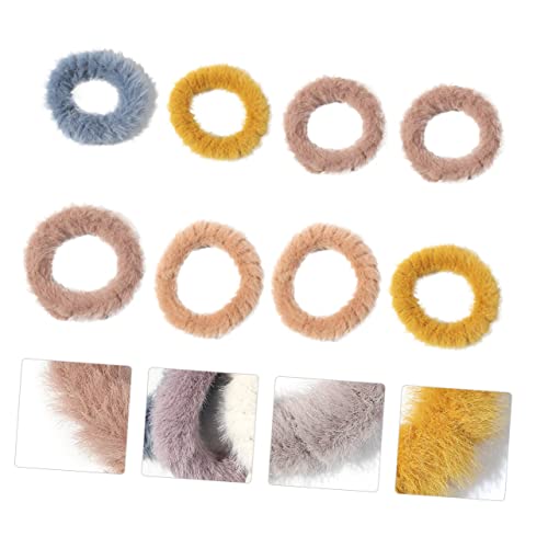 HEALEEP 8 Stück Haarkreis Haarschmuck Geformte Plüsch Haargummi Mädchen Stirnband Bänder Dekorative Flauschige Accessoire Faux Party Rosa Bunte Weihnachten Scrunchie von HEALEEP